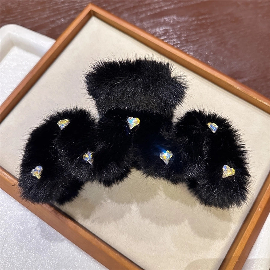 Women's Sweet Korean Style Solid Color Artificial Crystal Inlay Artificial Crystal Hair Claws