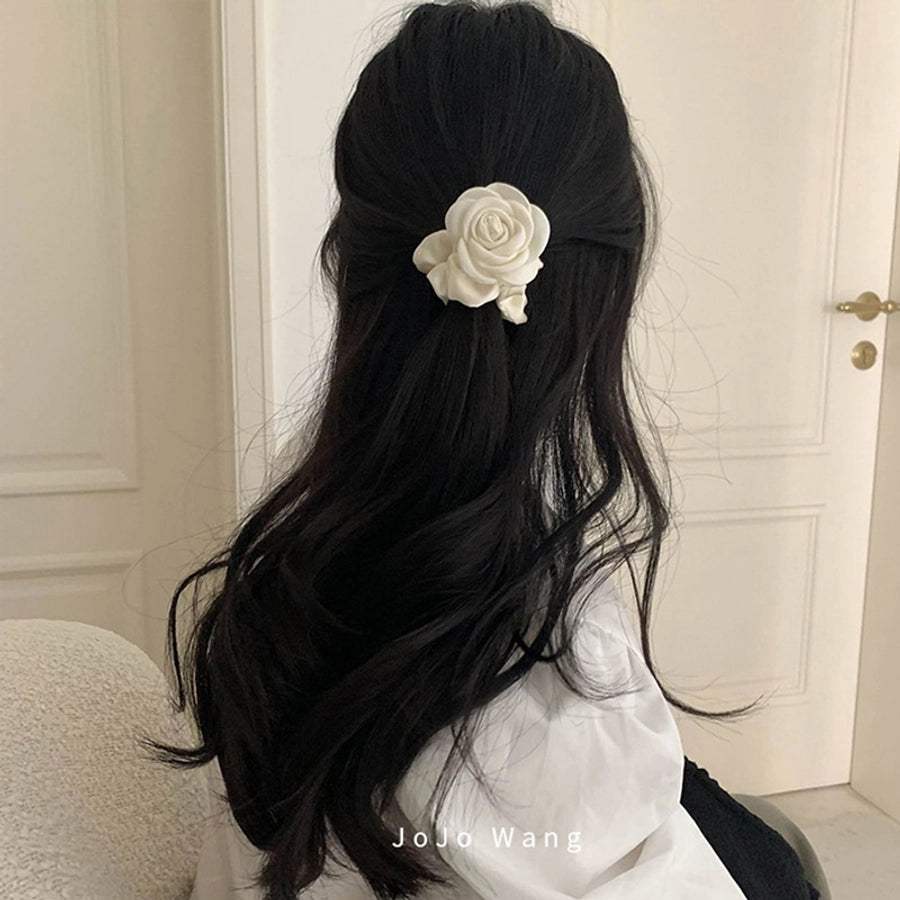 sweet flower cloth epoxy hair clip hair tie 1 piece