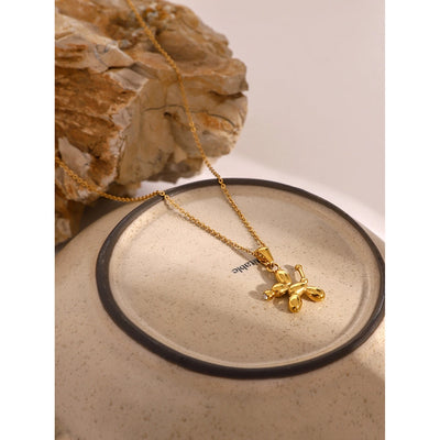 Jewelry Classic Style Balloon Dog Solid Color 304 Stainless Steel Pendant Necklace