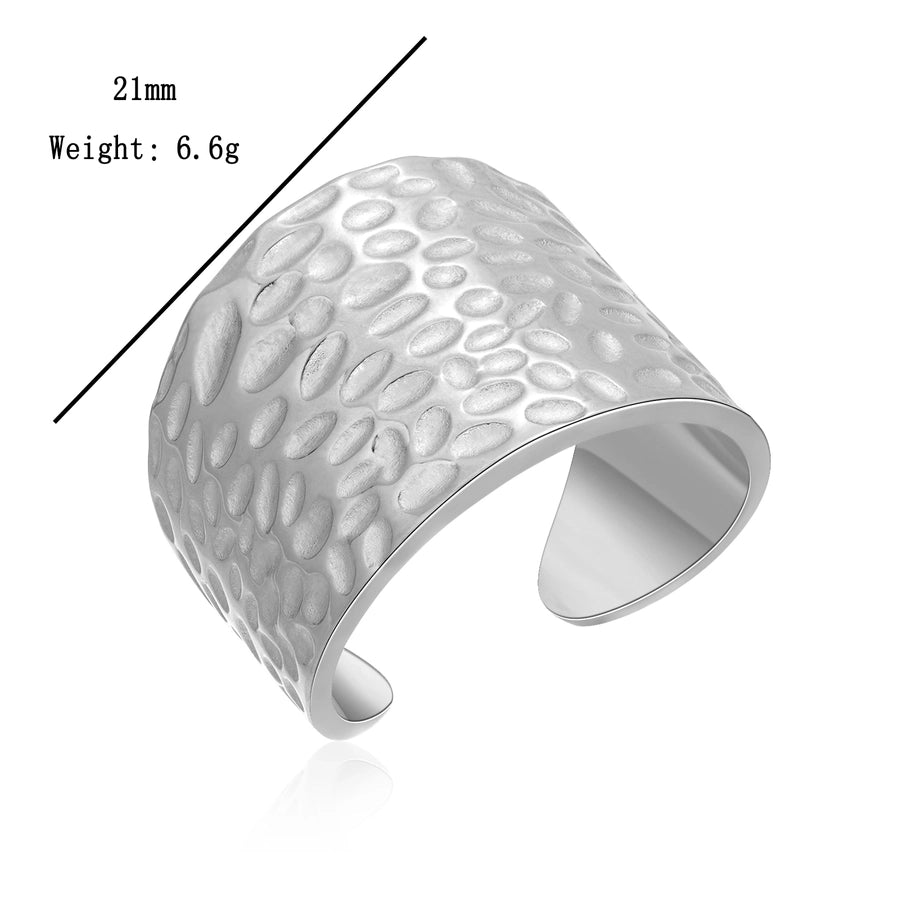 Jewelry Classic Style Solid Color 304 Stainless Steel Gold Plated Open Rings