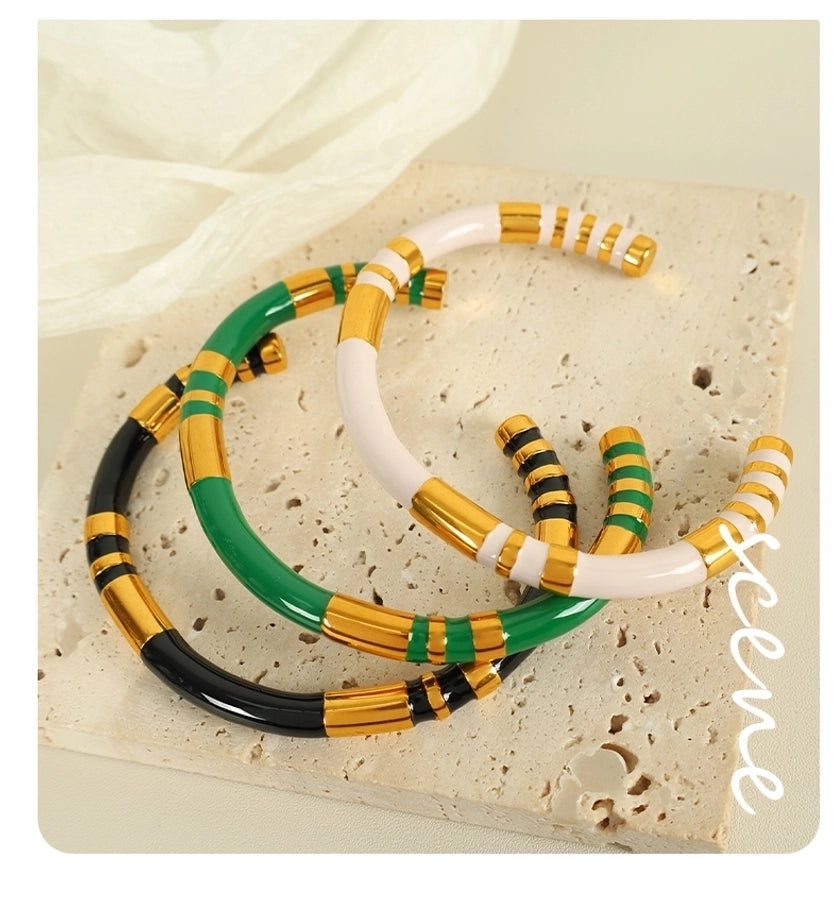 IG Style Casual Simple Style Geometric 304 Stainless Steel 18K Gold Plated Bangle In Bulk