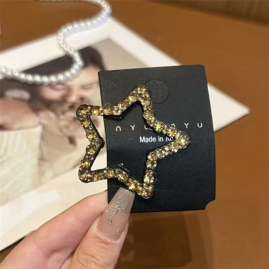 Women's Simple Style Classic Style Star Rhinestone Inlay Rhinestones Hair Clip