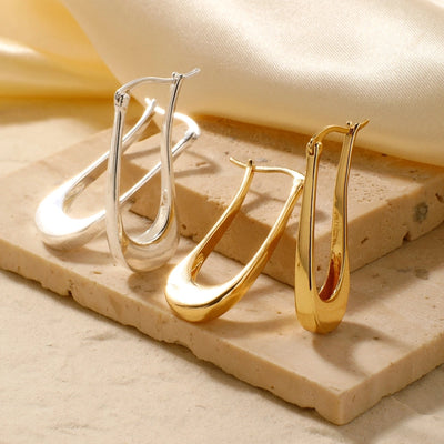 1 Pair Retro Shiny Korean Style Geometric Plating Copper K Gold Plated Earrings
