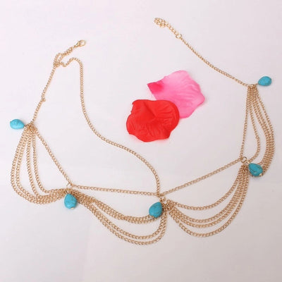 ethnic style simple style geometric alloy turquoise plating hair band