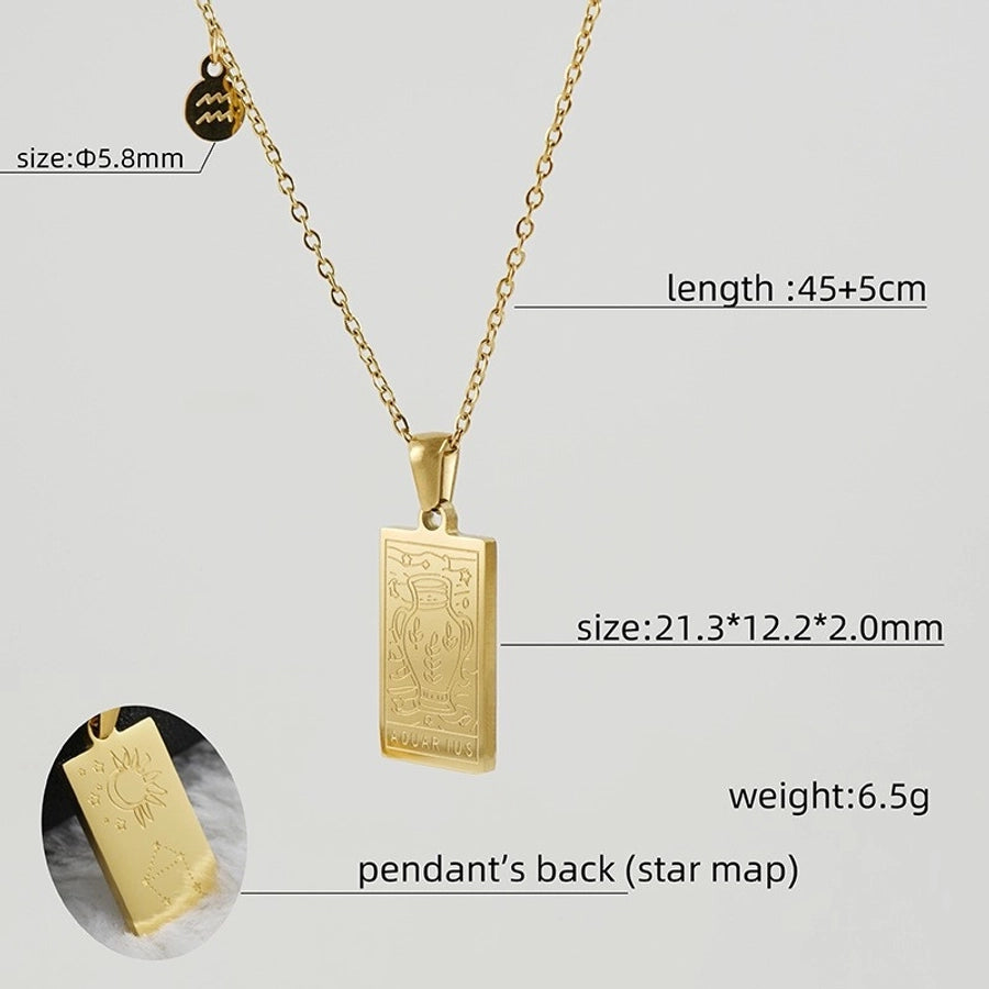 Casual Simple Style Constellation 18K Gold Plated 304 Stainless Steel  Pendant Necklace