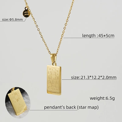 Casual Simple Style Constellation 18K Gold Plated 304 Stainless Steel  Pendant Necklace