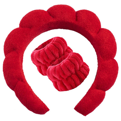 simple style color block towel velvet hair band