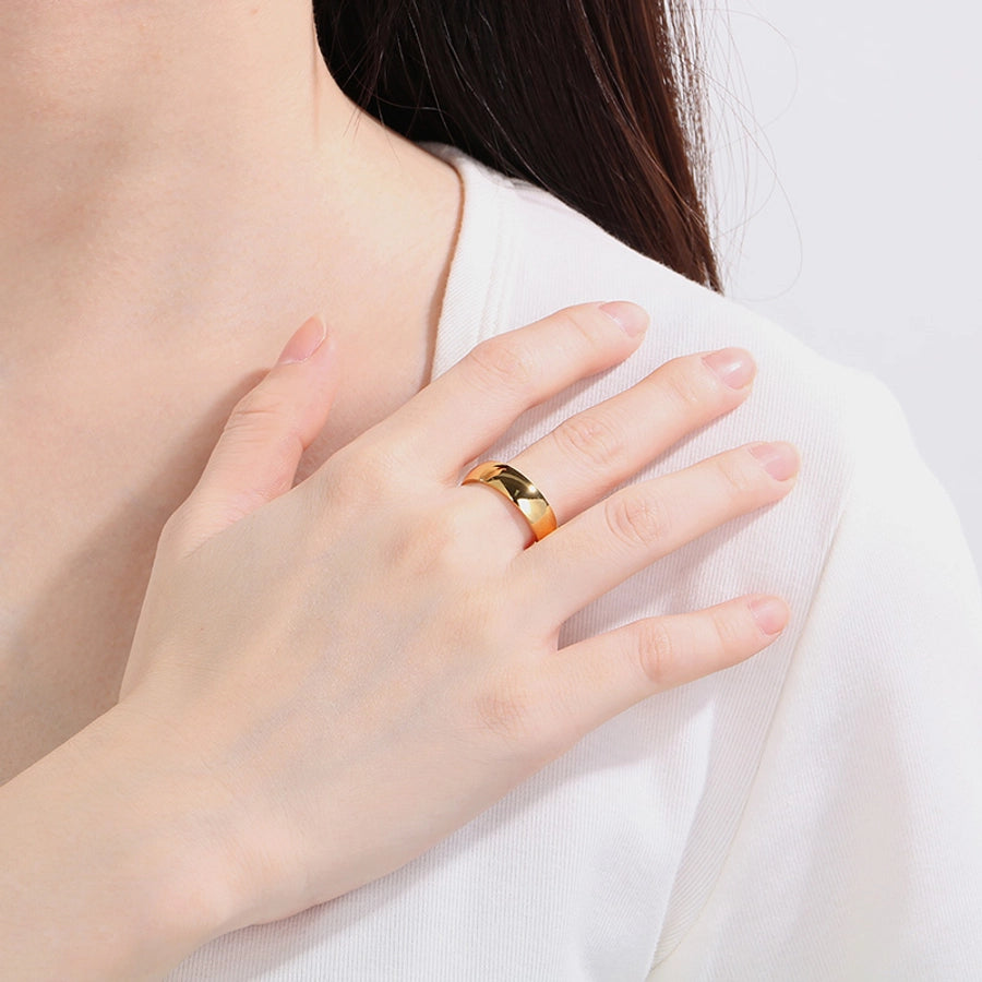 Jewelry Vintage Style Geometric 304 Stainless Steel 18K Gold Plated Rings