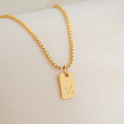 Jewelry Simple Style letter 304 Stainless Steel 18K Gold Plated Pendant Necklace