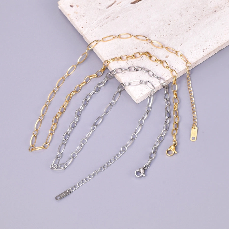 Jewelry Simple Style Classic Style Geometric Titanium Steel 18K Gold Plated Necklace