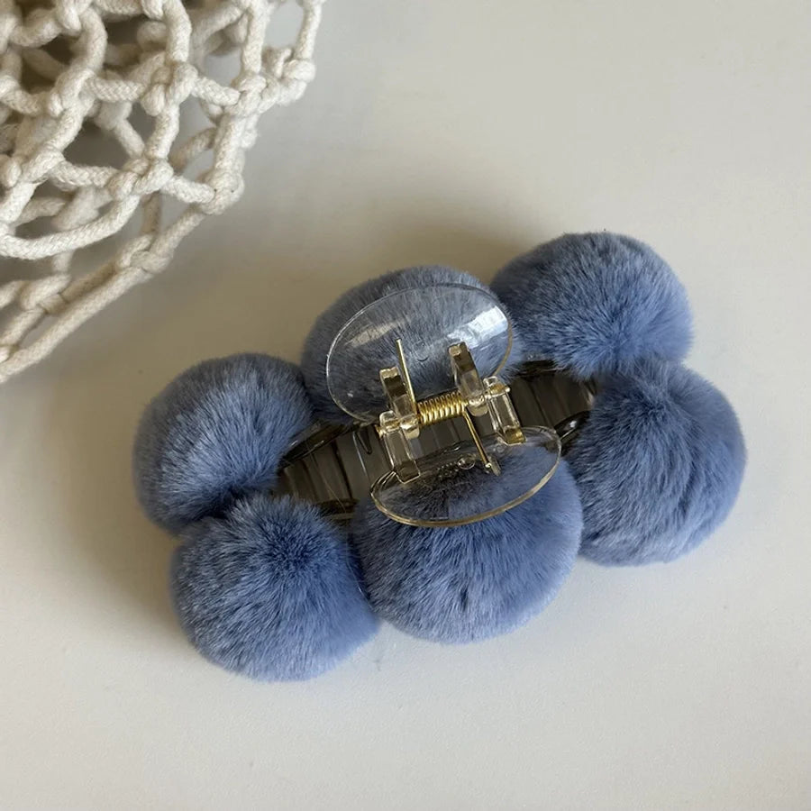 simple style classic style solid color plastic plush hair claws