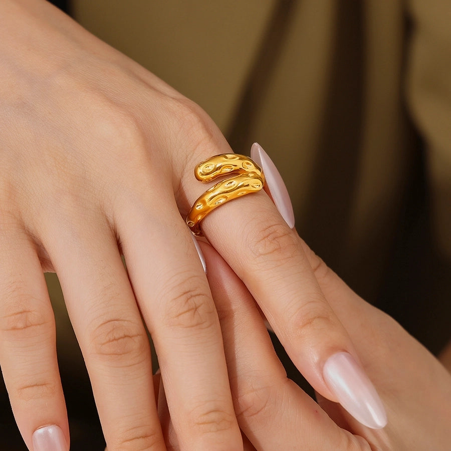 Jewelry Casual Elegant Modern Style Geometric 304 Stainless Steel 18K Gold Plated Plating Rings