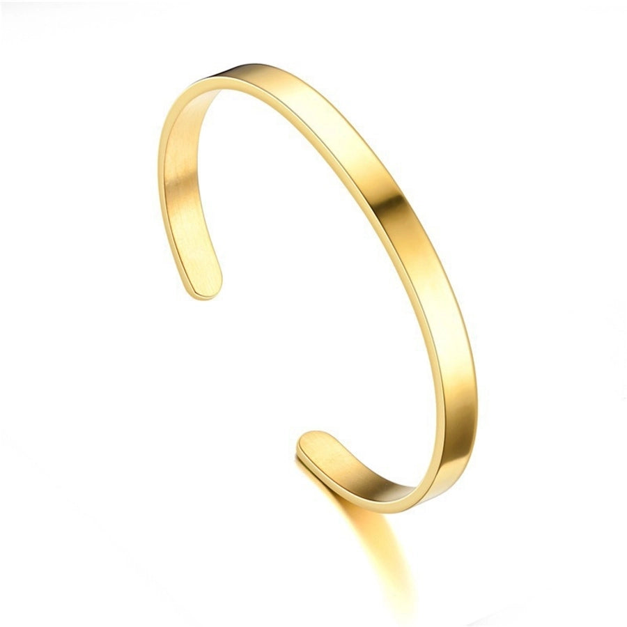 Elegant French Style Simple Style Solid Color 304 Stainless Steel Gold Plated Cuff Bracelets In Bulk