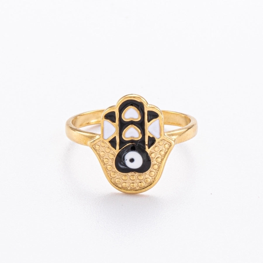 Jewelry Elegant Devil's Eye Star Heart Shape 304 Stainless Steel Open Rings