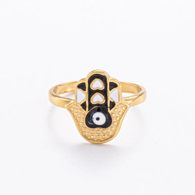Jewelry Elegant Devil's Eye Star Heart Shape 304 Stainless Steel Open Rings