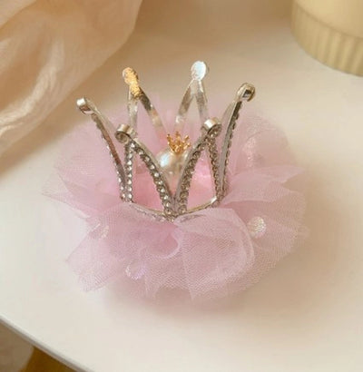 fashion crown gauze epoxy inlay rhinestones hair clip hair band 1 piece
