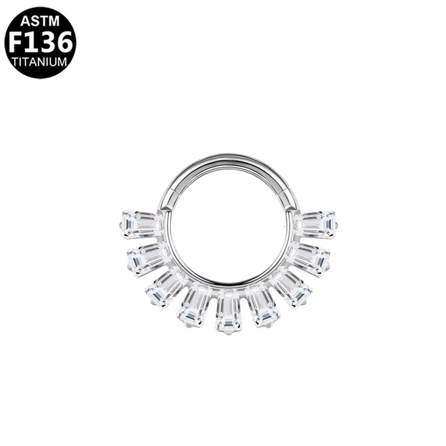 1 Piece Nose Rings & Studs Elegant Luxurious Simple Style Irregular Pure Titanium Titanium Alloy Zircon Ear Cartilage Rings & Studs Nose Rings & Studs