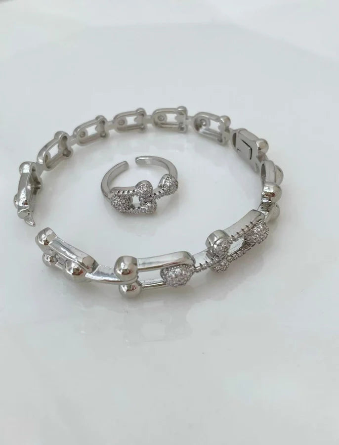 Jewelry Vintage Style Classic Style Geometric Copper Zircon Plating Rings Bracelets