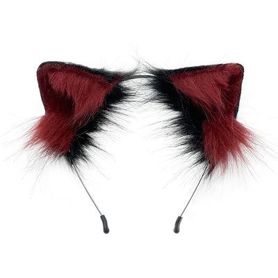 A generation of hair simulation beast ear plush headdress cat ear cat tail cosplay set hairband Net red accessories