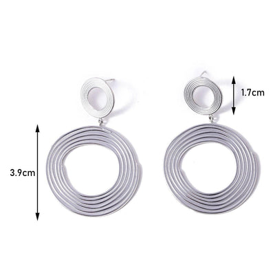 1 Pair Streetwear Geometric 304 Stainless Steel 18K Gold Plated Earrings