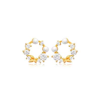 1 Pair Casual Elegant Geometric Copper Zircon Drop Earrings Ear Studs