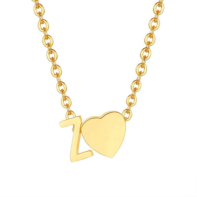 Jewelry Simple Style Commute Letter Heart Shape 201 Stainless Steel Plating Pendant Necklace