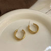 retro c shape solid color metal plating women's earrings 1 pair