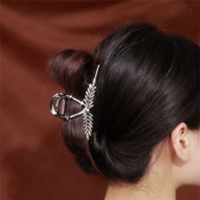 fashion flower metal plating artificial rhinestones hair claws 1 piece