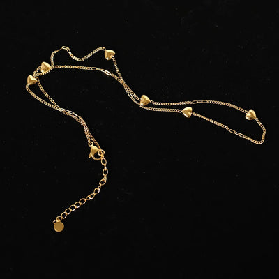 Jewelry IG Style Heart Shape 304 Stainless Steel 18K Gold Plated Necklace
