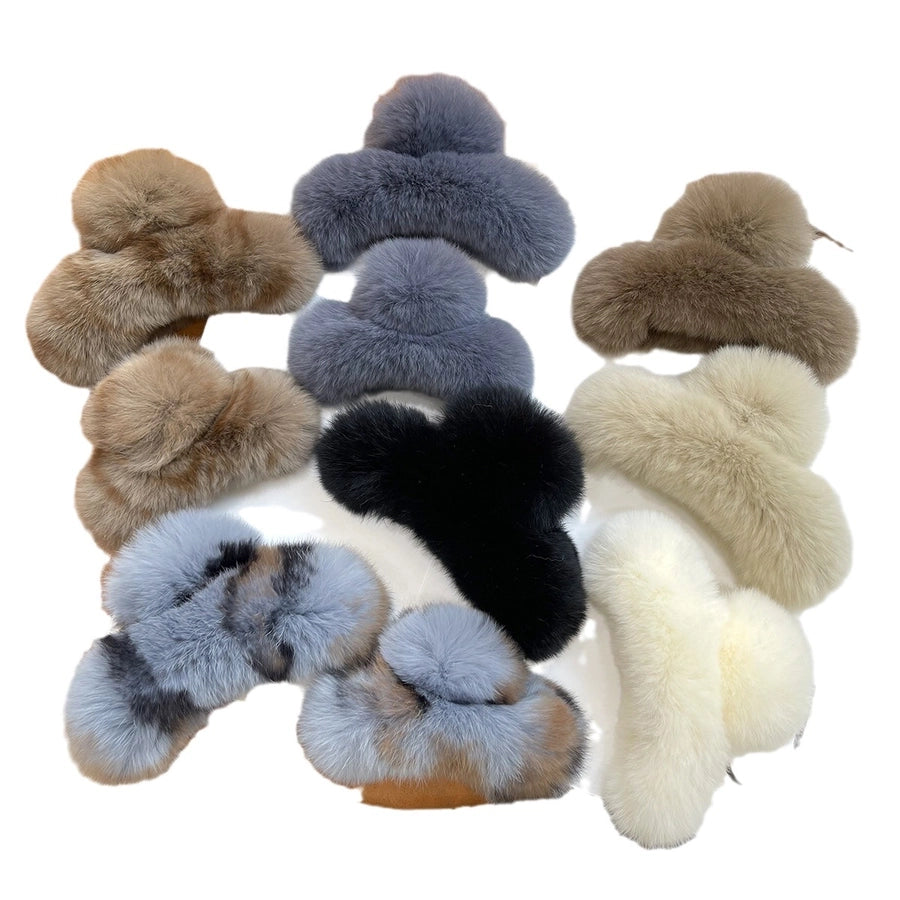 cute solid color rex rabbit fur hair claws