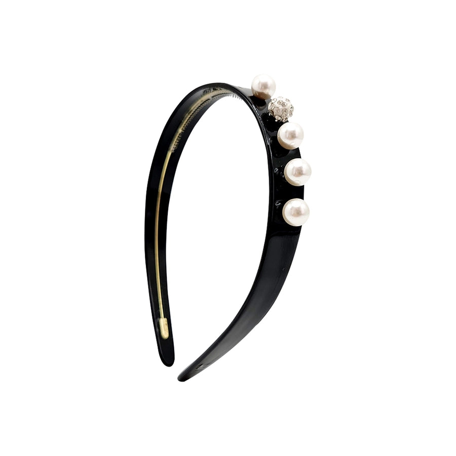 Women's Fairy Style Elegant Preppy Style Round Acetic acid sheets Inlay Rhinestones Pearl Hair Band