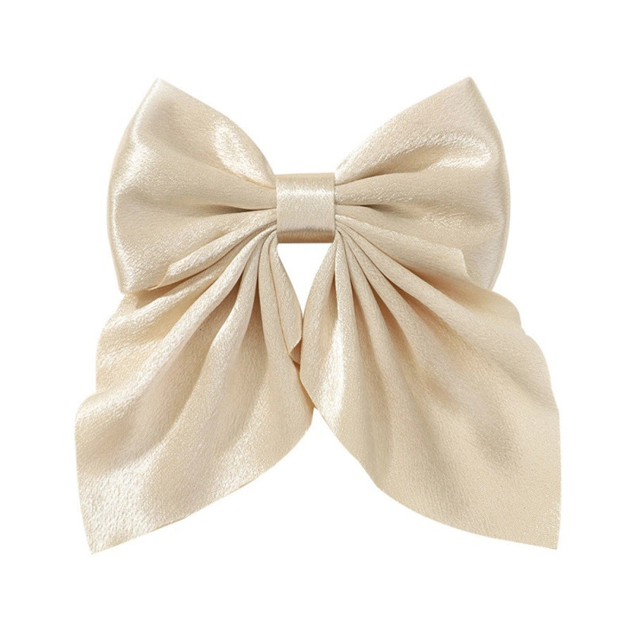 Girl'S Sweet IG Style Bow Knot Yao Ming Polyester Ribbed Band Hair Clip