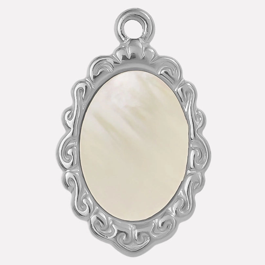 Jewelry Vintage Style Classic Style Oval 304 Stainless Steel Shell Abalone Shell 18K Gold Plated Irregular Plating Pendant Necklace