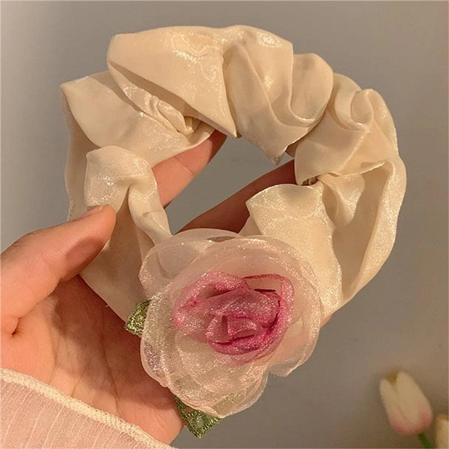 Women's Princess Sweet Rose Mixed materials Hair Clip Hair Tie