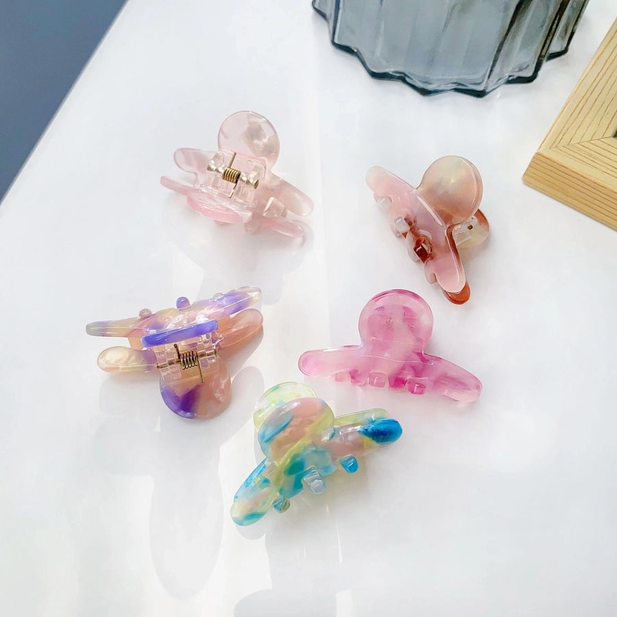 cute color block acetic acid sheets plating hair claws 1 piece