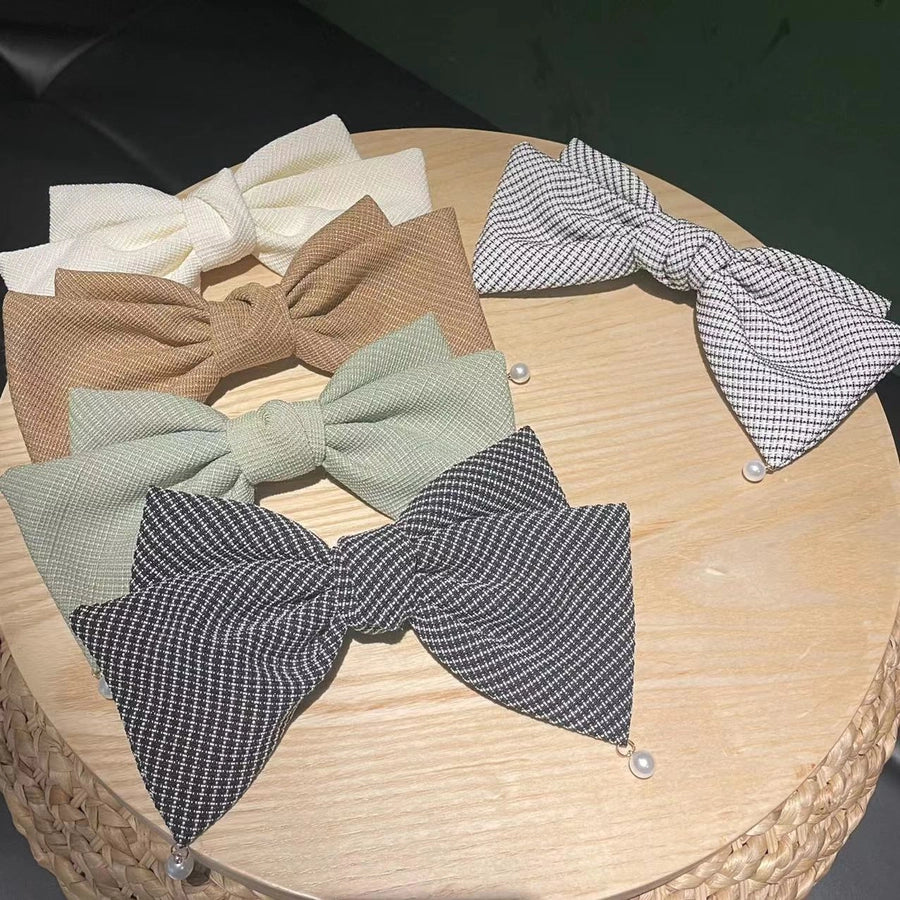 elegant solid color cloth bowknot hair clip