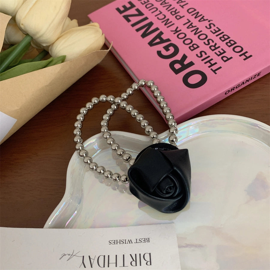 Women's Retro Simple Style Flower Leather Hair Tie