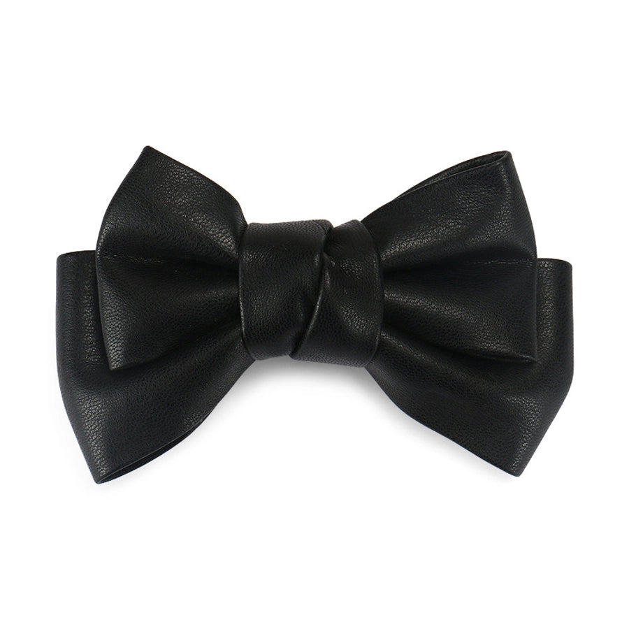 Women's Simple Style Classic Style Bow Knot Pu Leather Hair Clip
