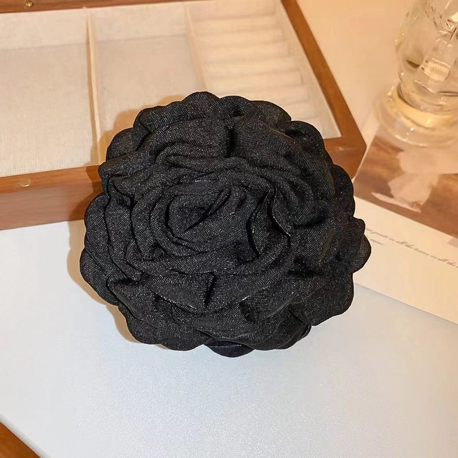 Fabric Flower Hairpin Headwear Back of Head Large Grab Clip Advanced Sense Hairpin Disc Hair Elegant Shark Clip Hair Accessories for Women