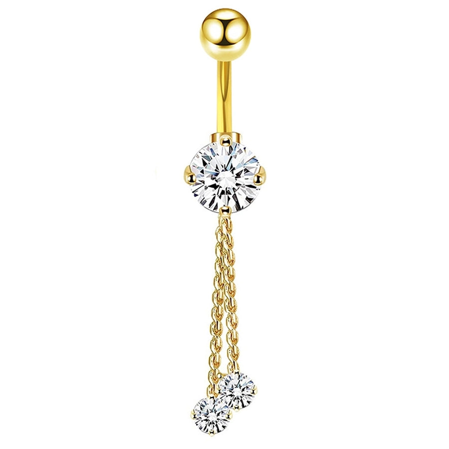 1 Piece Belly Rings Simple Style Shiny Round Heart Shape Bow Knot 316L Stainless Steel  Inlay Zircon