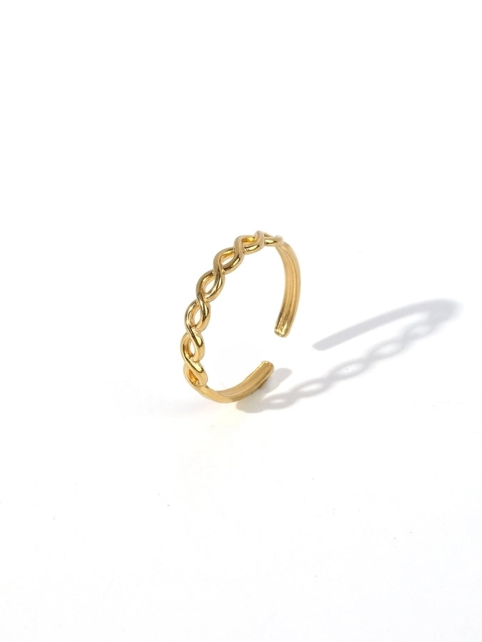 Jewelry Retro Heart Shape Solid Color 304 Stainless Steel Open Rings