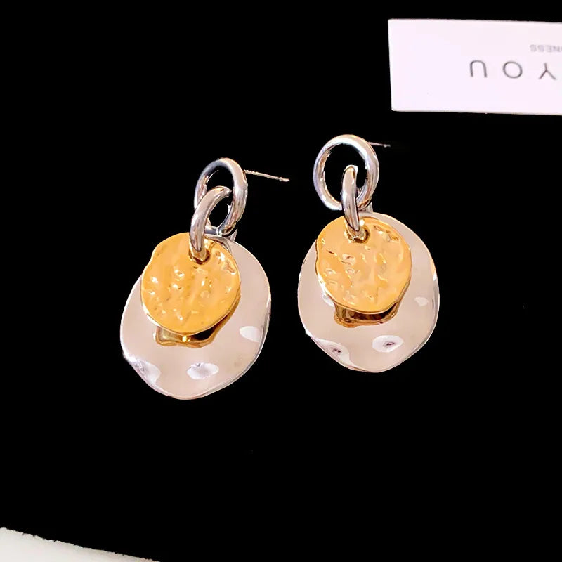 1 Pair Glam Round Plating Copper 14K Gold Plated Drop Earrings