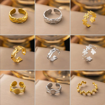 Jewelry Simple Style Solid Color Titanium Steel Plating Rings