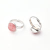 Jewelry Casual Simple Style Round Spot Solid Color 304 Stainless Steel Natural Stone Opal Polishing Inlay Adjustable Ring