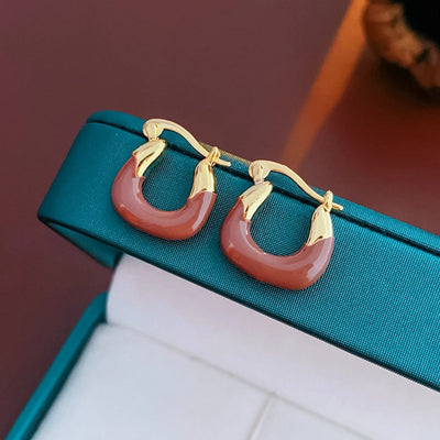 1 Pair Basic U Shape Plating Copper Earrings