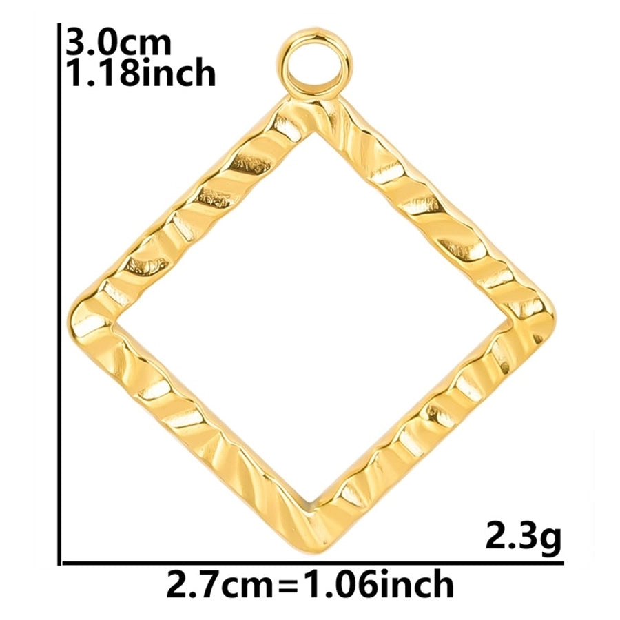 Jewelry Basic Simple Style Classic Style Square 304 Stainless Steel 18K Gold Plated Plating Pendant Necklace