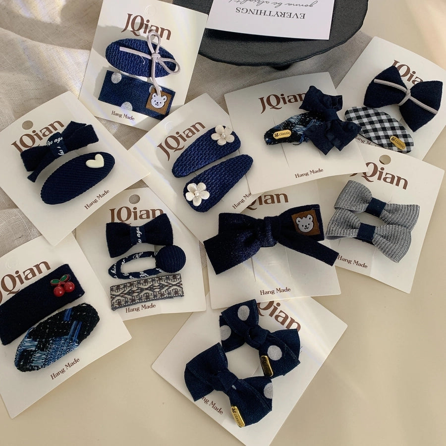 Sweet Simple Style Women's Plaid Bow Knot Cloth Hair Clip