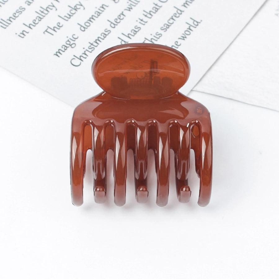 simple style solid color plastic resin hollow out hair claws 1 piece