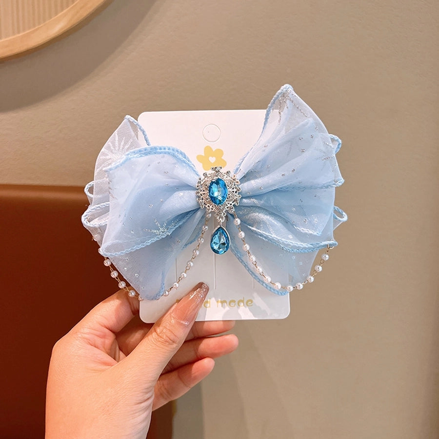 Kid'S Ethnic Style Bow Knot Synthetic Yarn Organza Hair Clip