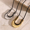 Jewelry Simple Style U Shape Solid Color 304 Stainless Steel Plating Stainless Steel Necklaces